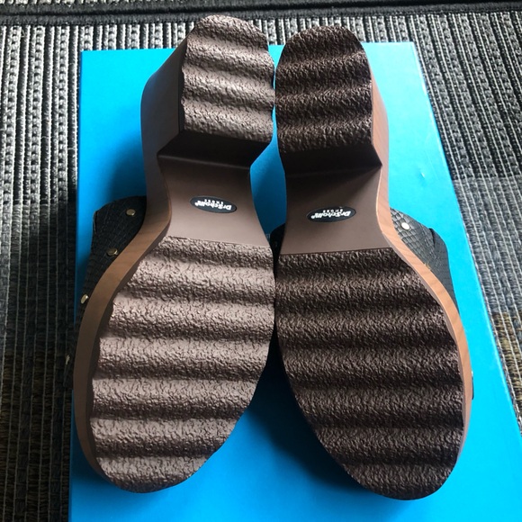 New Dr Scholls Wake Up Sandals platforms slides clogs black tan light shoes 7.5 - Picture 6 of 16